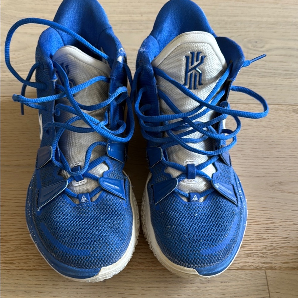 Nike Blue and White Sneakers with Kyrie Irving Logo